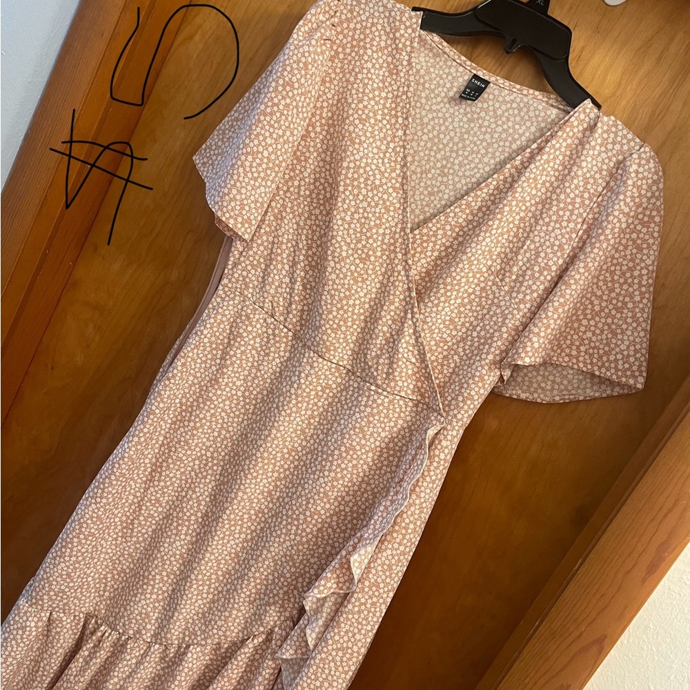H&M Pink Floral Wrap Dress